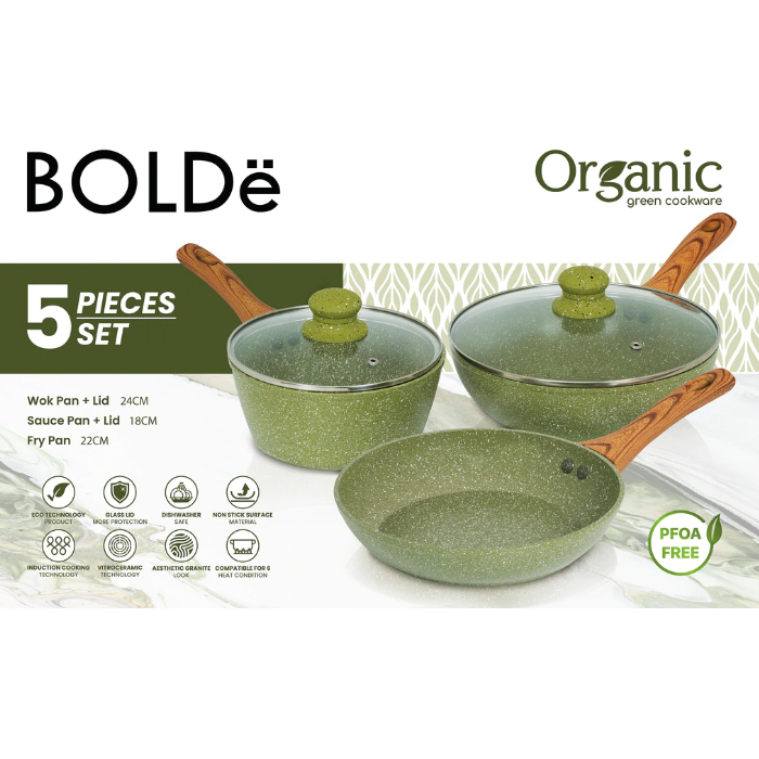 Bolde Super PAN Organic Green Pan Set 3 + 1